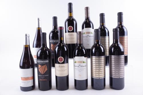 TWELVE BOTTLES AMERICAN RED WINE