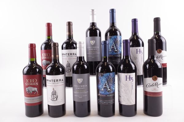 TWELVE BOTTLES AMERICAN RED WINE