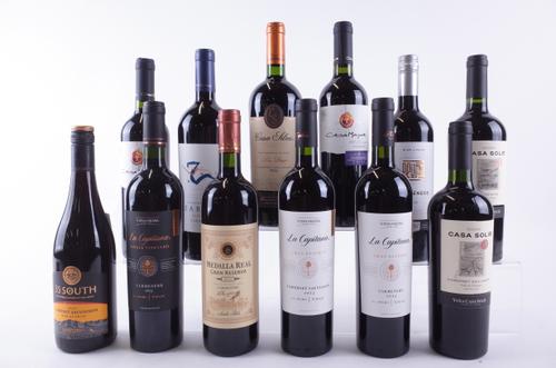 TWELVE BOTTLES CHILEAN RED WINE