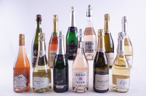 TWELVE BOTTLES ALCOHOL-FREE WHITE AND ROSÉ SPARKLING WINE