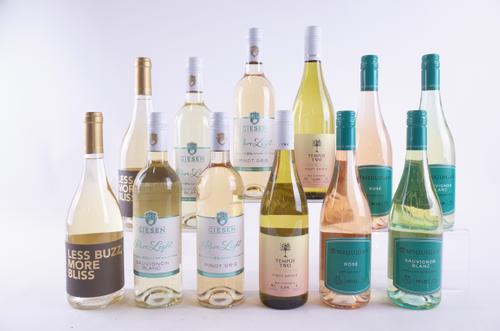 TEN BOTTLES LOW-ALCOHOL WHITE AND TWO ROSÉ WINE