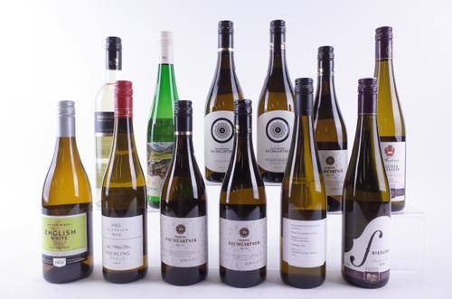 TEN BOTTLES AUSTRIAN, ONE ENGLISH AND ONE GERMAN WHITE WINE