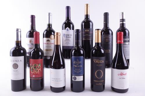 TWELVE BOTTLES SPANISH RED WINE