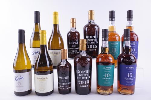 FOUR BOTTLES MADEIRA, FOUR PORT AND FOUR WHITE WINE