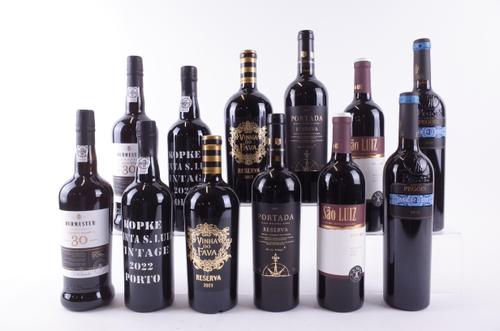 EIGHT BOTTLES PORTUGUESE RED WINE AND FOUR PORT