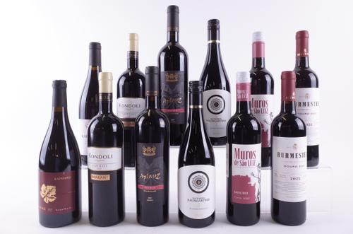 TWELVE BOTTLES PORTUGUESE, BULGARIAN, GEORGIAN AND AUSTRIAN RED WINE