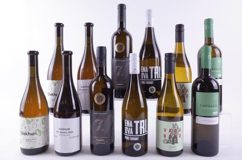 TWELVE BOTTLES SLOVENIAN, GEORGIAN, ENGLISH AND GREEK WHITE WINE