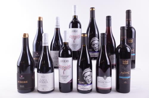 TWELVE BOTTLES ENGLISH, MOLDOVAN, UKRAINIAN AND GEORGIAN RED WINE