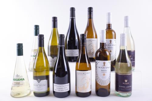 TWELVE BOTTLES ENGLISH, GREEK AND GEORGIAN WHITE WINE