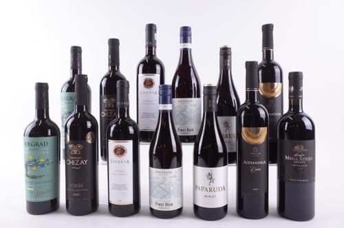 THIRTEEN BOTTLES ROMANIAN AND UKRAINIAN RED WINE