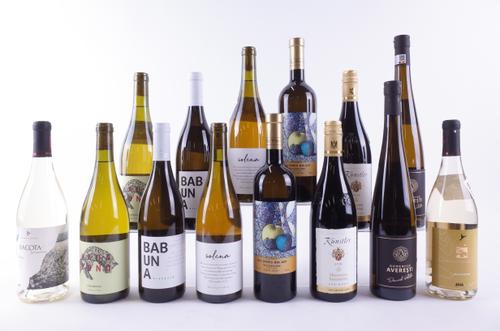 TWELVE BOTTLES UKRAINIAN, ROMANIAN, MACEDONIAN AND GERMAN WHITE AND TWO RED WINE