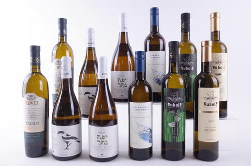 TWELVE BOTTLES UKRAINIAN, ROMANIAN, GREEK AND BOSNIAN WHITE WINE