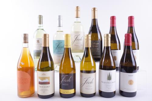 ELEVEN BOTTLES CANADIAN AND AMERICAN WHITE AND ONE ORANGE WINE