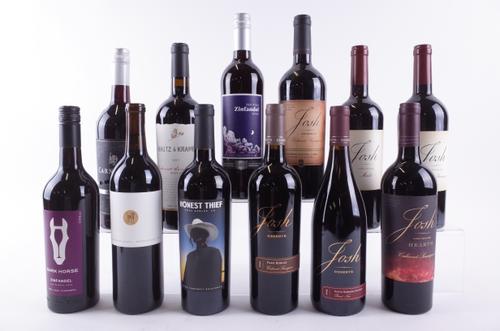 TWELVE BOTTLES CALIFORNIAN RED WINE