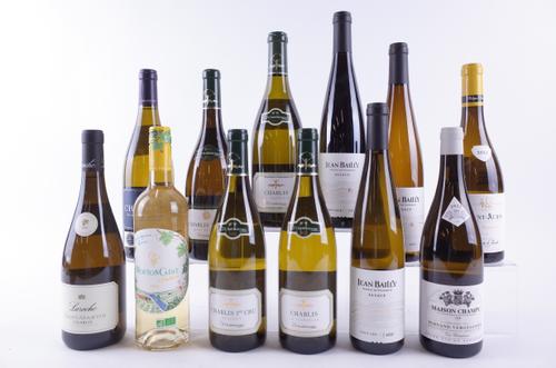 ELEVEN BOTTLES FRENCH WHITE AND ONE RED WINE