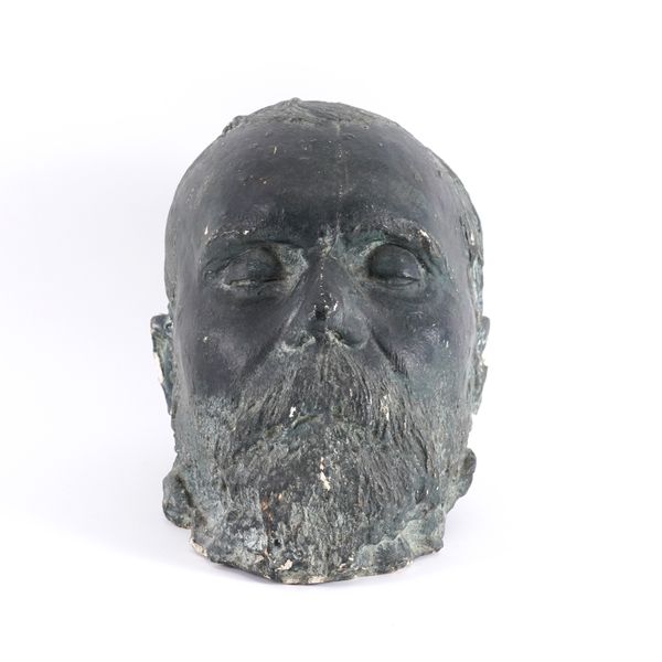 A VERDI -GRIS PLASTER DEATH MASK