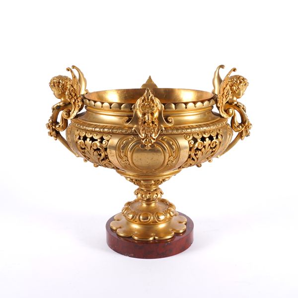 A LOUIS XV STYLE GILT-BRONZE JARDINIERE OR TABLE ICE BUCKET