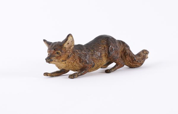 AN AUSTRIAN COLD PAINTED BRONZE MODEL OF A FOX