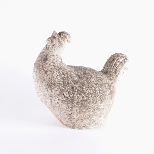 A FRENCH STONE MODEL OF A FARM YARD CHICKEN OR HEN
