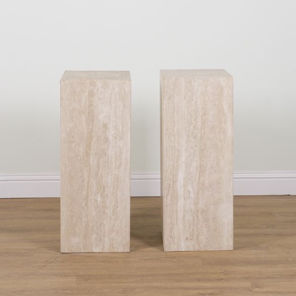 A PAIR OF MODERN MARBLE SQUARE PEDESTALS (2)