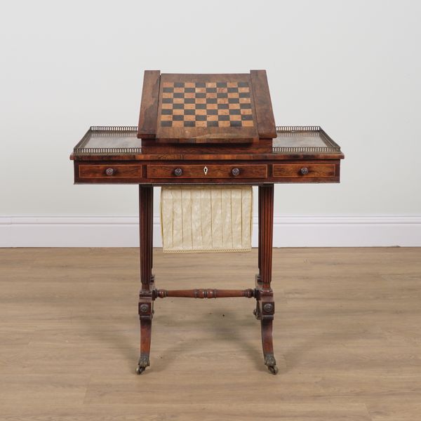 A REGENCY ROSEWOOD GAMES TABLE