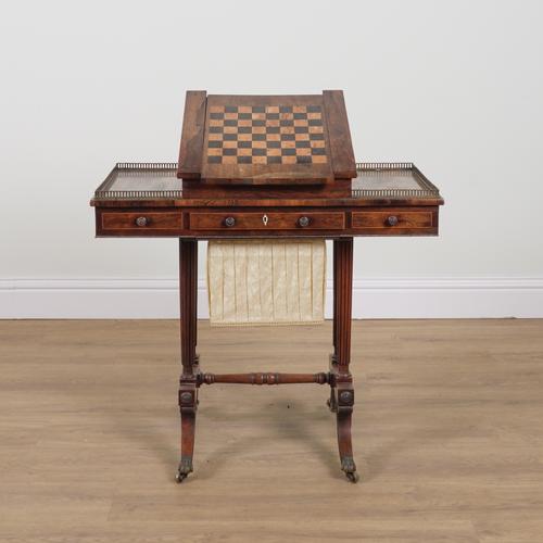 A REGENCY ROSEWOOD GAMES TABLE