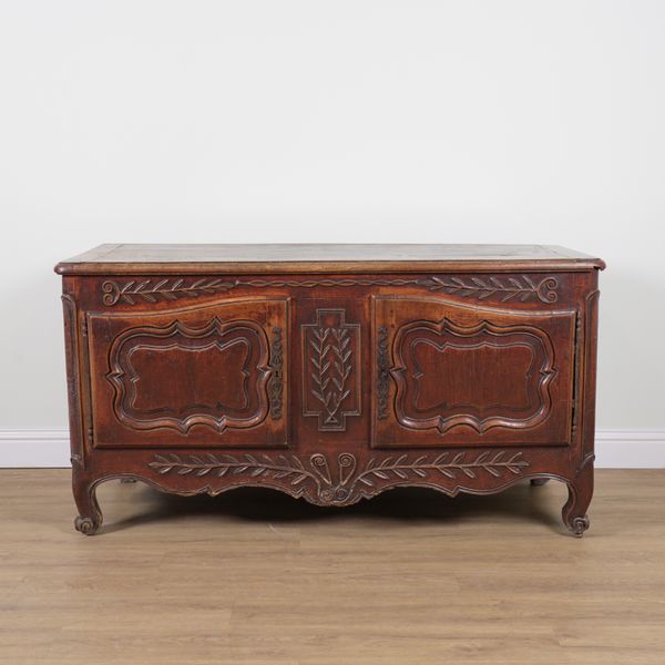 AN 18TH CENTURY FRENCH CARVED WALNUT MARRIAGE CHEST/BUFFET