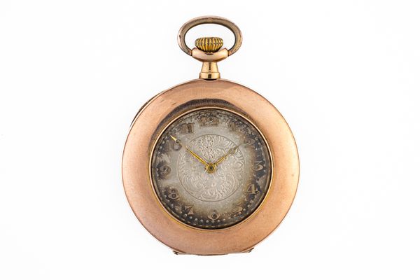 A 9CT GOLD CASED KEYLESS WIND OPENFACED DRESS WATCH