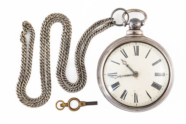 A SILVER PAIR CASED KEY WIND OPENFACED GENTLEMAN'S POCKET WATCH