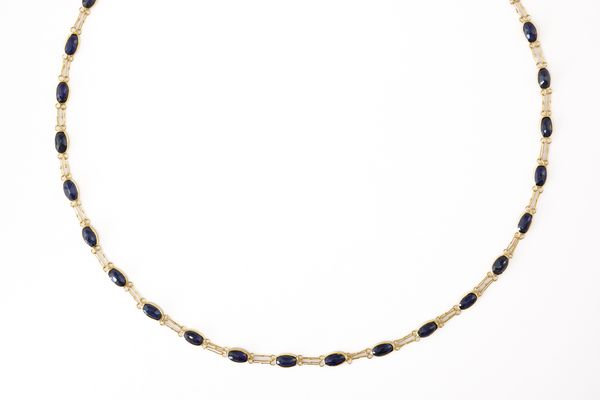 A SAPPHIRE MULTI GEM NECKLACE