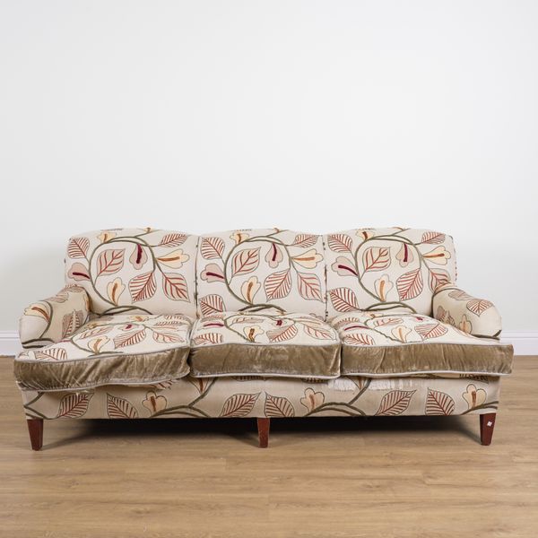 GEORGE SMITH; A FLORAL UPHOLSTERED THREE SEAT SOFA