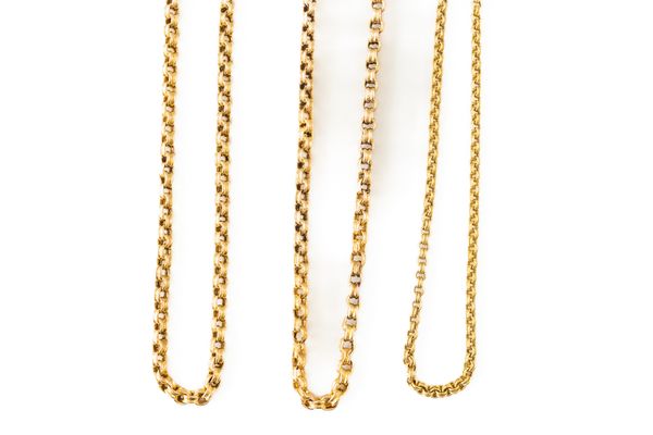 THREE GOLD NECKCHAINS (3)