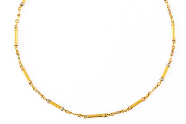 A GOLD AND PLATINUM NECKCHAIN AND ONE GOLD LINK (2)