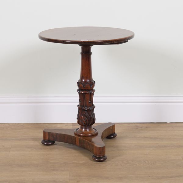 A WILLIAM IV MAHOGANY AND ROSEWOOD CIRCULAR OCCASIONAL TABLE