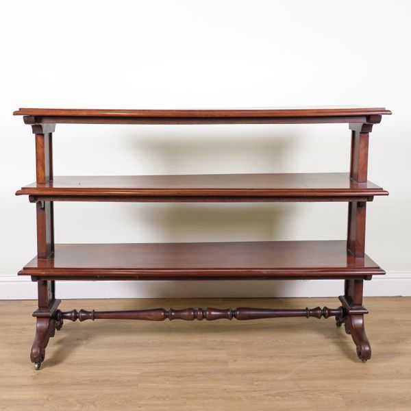 A VICTORIAN MAHOGANY THREE TIER BUFFET