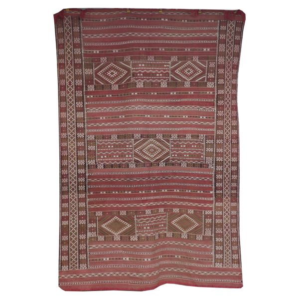 A TURKOMAN FLATWEAVE CARPET AND ONE OTHER (2)