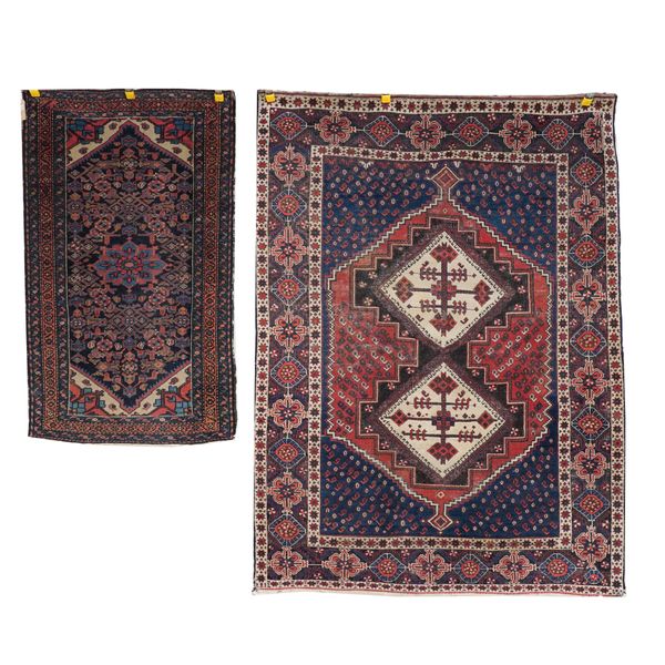 AN AFSHAR RUG SOUTH PERSIAN AND A SMALL FERAGHAN RUG (2)