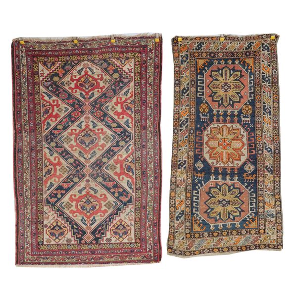 A MALAYER RUG OF GHASGHAI DESIGN AND A CAUCASIAN RUG (2)