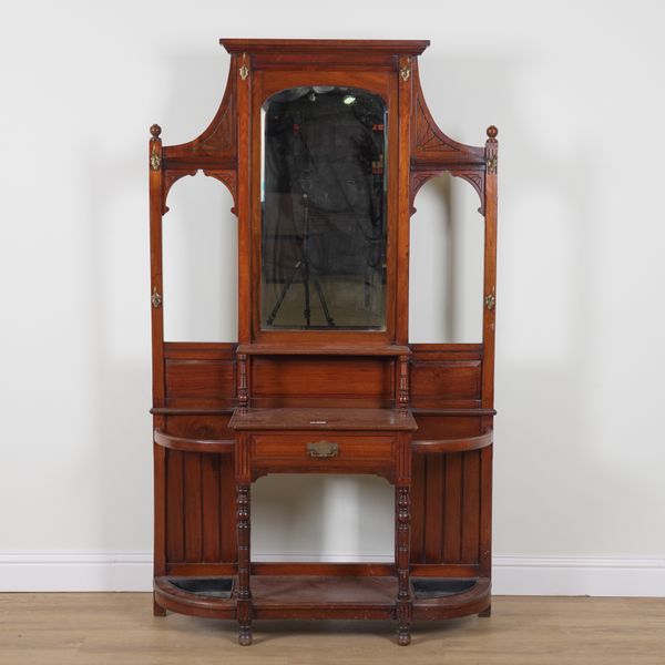 A LATE VICTORIAN MAHOGANY HALL STAND