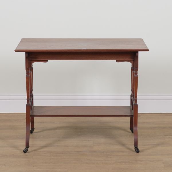 A LATE 19TH CENTURY MAHOGANY TWO TIER OCCASIONAL TABLE