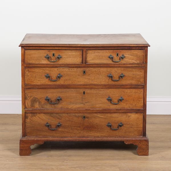 A LATE 18TH CENTURY MAHOGANY FIVE DRAWER CHEST