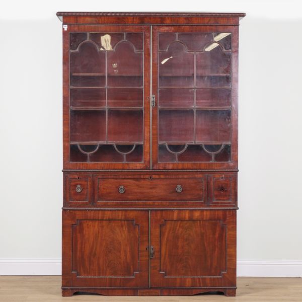 A WILLIAM IV MAHOGANY BOOKCASE CABINET