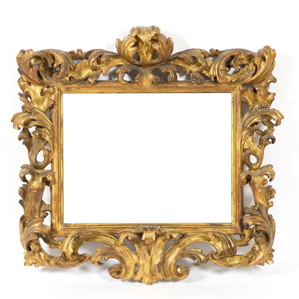 A 19TH CENTURY ITALIAN GILT FRAMED RECTANGULAR MIRROR