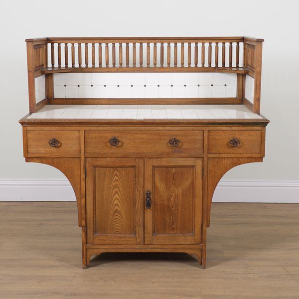 WYLIE AND LOCHHEAD; AN ARTS AND CRAFTS ASH WASHSTAND