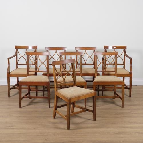 MINES OF DOWNLEY; A SET OF EIGHT REGENCY STYLE MAHOGANY X-FRAME BACK DINING CHAIRS (8)