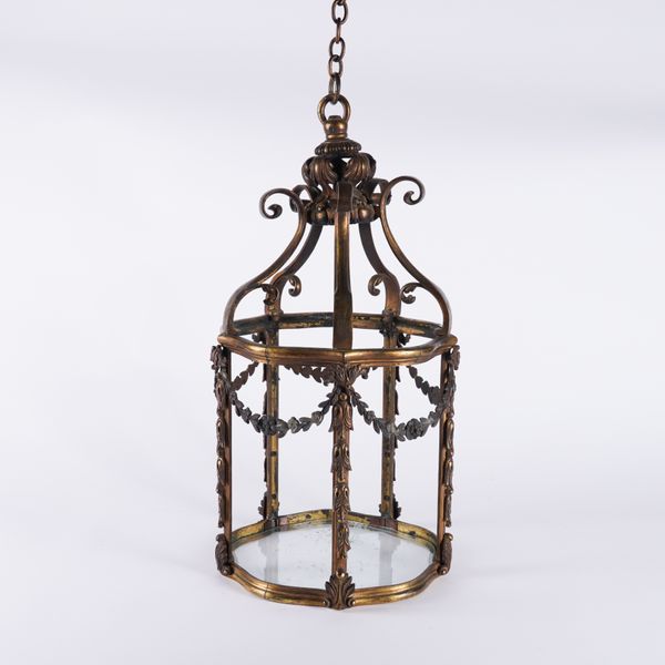 A LOUIS XVI STYLE GILT-LACQUERED LANTERN BRASS