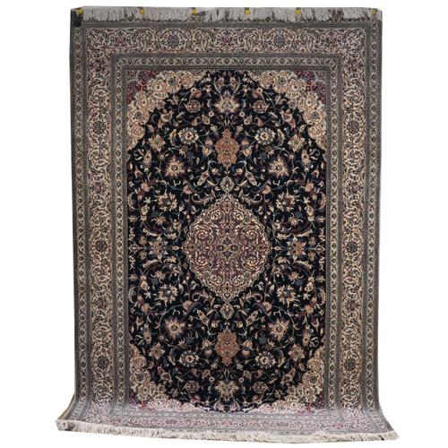 A FINE PART SILK NAIN CARPET, PERSIAN