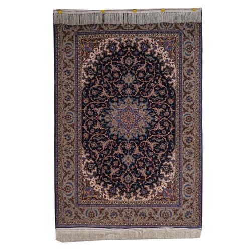 A FINE PART SILK ESFAHAN RUG, PERSIAN