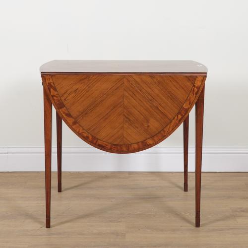 A GEORGE III SATINWOOD BANDED KINGWOOD PEMBROKE TABLE