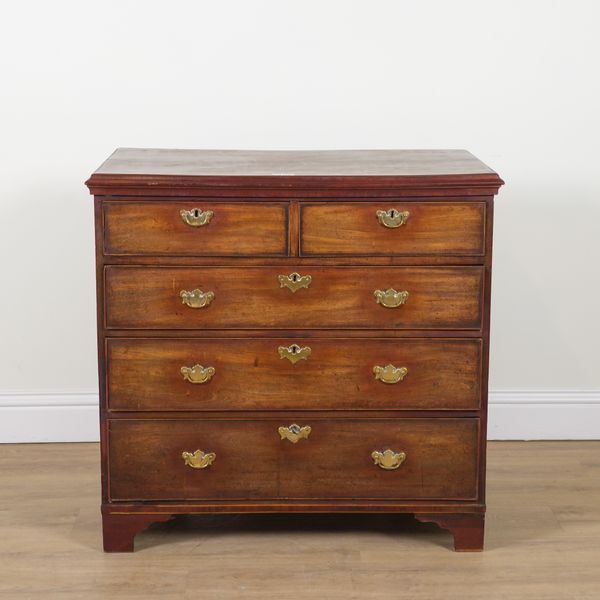 AN 18TH CENTURY MAHOGANY CHEST OF DRAWERS